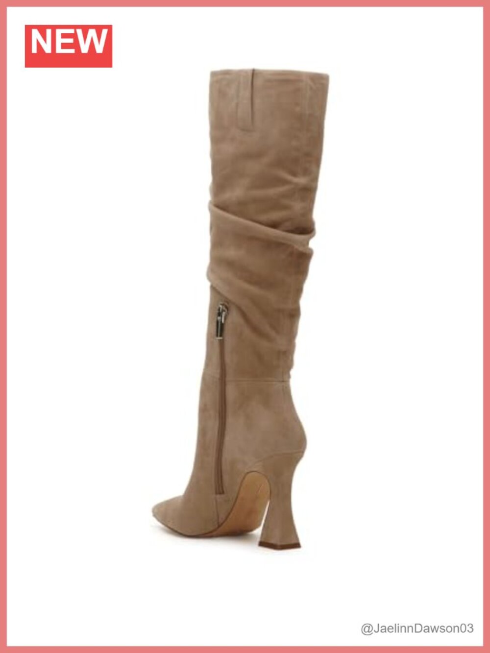 Knee High Ruched Boot With Pointed Toe And Zip Closure - Picture 3 of 6